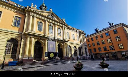 Stockholm, Schweden - 1. Mai 2024: Nobelpreismuseum. Nobelpreis. Stockfoto