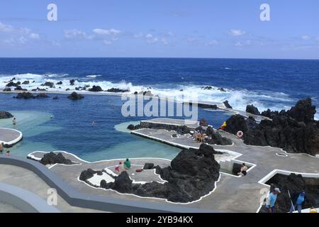Porto Moniz in Madeira, Portugal Stockfoto