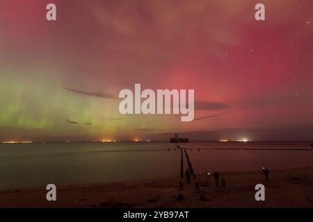 Aurora borealis auf der Ostsee in Gdynia, Polen © Wojciech Strozyk / Alamy Stock Photo Stockfoto