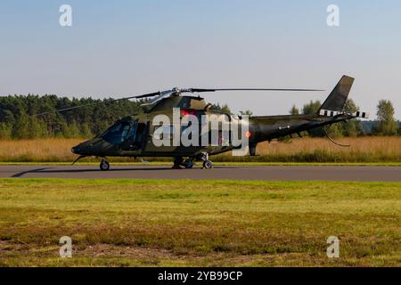 Augusta A109 auf der Sanicole Air Show 2024 in Hechtel-Eksel, Belgien Stockfoto