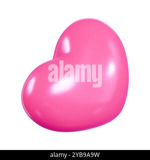 Symbol für den 3D-Vektor des fliegenden roten Ballons. Stock Vektor