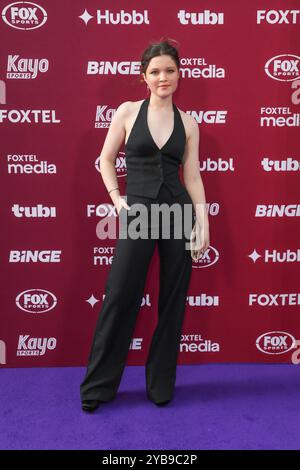 17. Oktober 2024: Sydney, NSW Australien: JULIA SAVAGE nimmt im Vorfeld an der Foxtel Media 2025 im White Bay Power Station in Sydney, NSW Australien Teil (Foto: © Christopher Khoury/Australian Press Agency via ZUMA Press Wire) NUR REDAKTIONELLE VERWENDUNG! Nicht für kommerzielle ZWECKE! Stockfoto