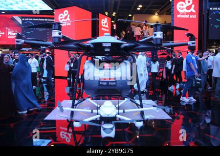 Dubai, Vereinigte Arabische Emirate. Oktober 2024. Die Besucher besuchen die Gulf Information Technology Exhibition (GITEX) in Dubai, den Vereinigten Arabischen Emiraten, am 17. Oktober 2024. Quelle: Duan Minfu/Xinhua/Alamy Live News Stockfoto