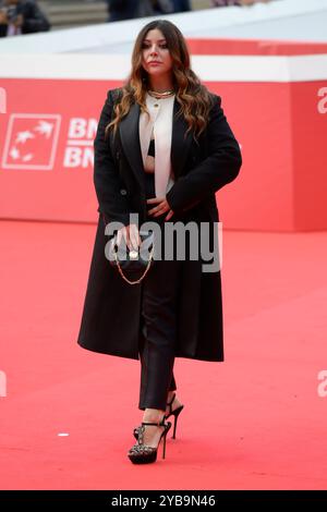 Rom, Italien. Oktober 2024. Lavinia Fuksas besucht den roten Teppich des Films „Marko Polo“ beim Rome Film fest 2024 im Auditroium Parco della Musica. Quelle: SOPA Images Limited/Alamy Live News Stockfoto