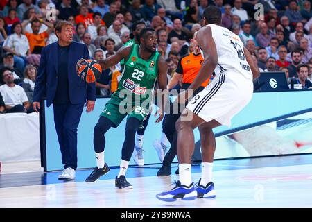 Madrid, Spanien. Oktober 2024. Oktober 2024; Wizink Center; Madrid, Spanien; Turkish Airlines Euroleague Basketball; Spanien, Real Madrid vs Panathinaikos; Euroleague Basket Real Madrid vs Panathinaikos 900/Cordon PRESS Credit: CORDON PRESS/Alamy Live News Stockfoto