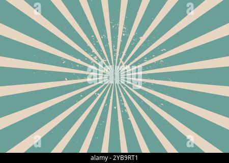 Vintage Blue Beige Retro Circus Rays Hintergrund Stock Vektor