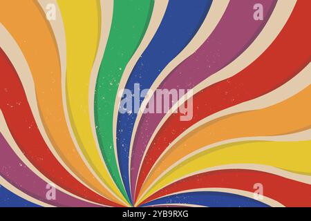 Bunte Grunge Pinwheel Retro Circus Rays Hintergrund mit Wirbel Stock Vektor