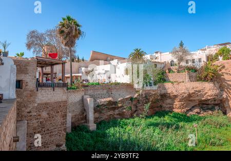 Blick auf die Kasbah der Udayas in Rabat, Marokko. Stockfoto