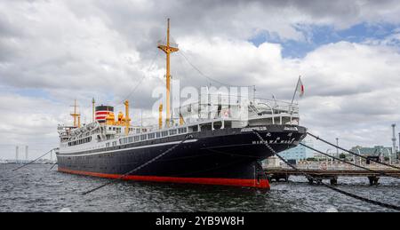 Das NYK Hikawa Maru Vintage-Liner und schwimmendes Museum im Yokohama Port, Japan am 24. September 2024 Stockfoto