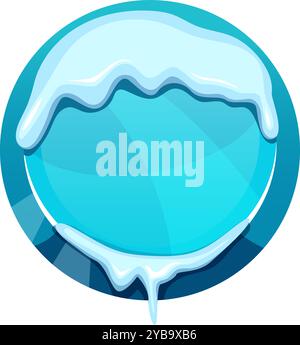 Taste Eis. Runden Sie das ui-Element des gefrorenen Spiels ab Stock Vektor