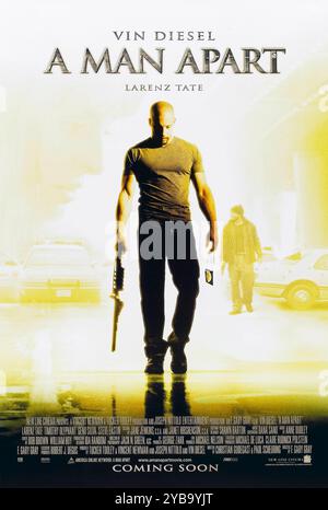 A man Apart (2003) von F. Gary Gray mit Vin Diesel, Larenz Tate und Timothy Olyphant. Ein DEA-Agent will Rache an dem Drogenkartell, das für den Mord an seiner Frau verantwortlich ist. Foto eines Original-Posters aus dem Jahr 2003 (USA) ***NUR FÜR REDAKTIONELLE ZWECKE***. Beschreibung: BFA / New Line Cinema Stockfoto