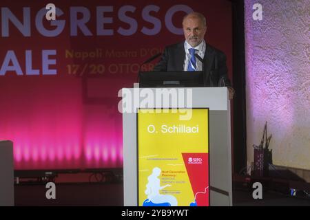 Neapel, Italien. Oktober 2024. Der Gesundheitsminister der Regierung Meloni, Orazio Schillaci, auf dem SIFO-Kongress 2024 - XLV Ausgabe 17. Oktober 2024. Quelle: Live Media Publishing Group/Alamy Live News Stockfoto