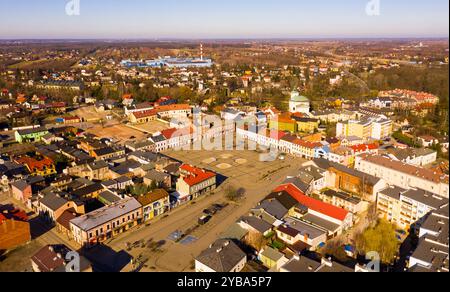 Luftaufnahme der polnischen Stadt Skierniewice Stockfoto