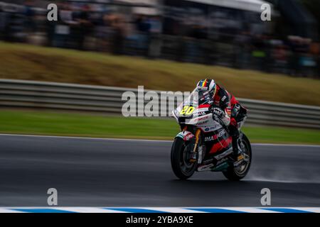 Phillip Island, Victoria, Australien. Oktober 2024. Moto2 Fantic Racing Fahrer XAVI CARDELUS (20) fährt während des FP1 am Freitagstag beim Qatar Airways Australian Motorcycle Grand Prix 2024 die Gardner Straight hinunter. (Kreditbild: © James Forrester/ZUMA Press Wire) NUR REDAKTIONELLE VERWENDUNG! Nicht für kommerzielle ZWECKE! Stockfoto