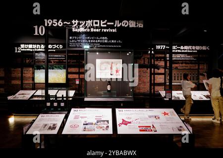 Die Ausstellungen im Sapporo Bier Museum. Sapporo, Hokkaido, Japan Stockfoto