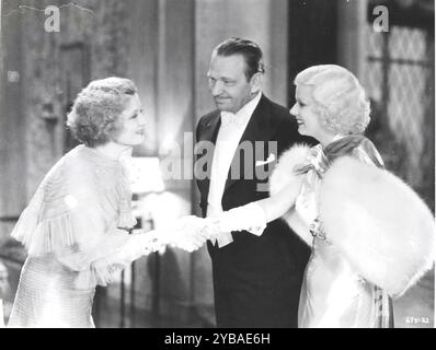 Jean Harlow, Wallace Beery, Billie Burke beim Abendessen um acht Stockfoto