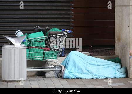 Sydney, Australien. Oktober 2024. Obdachlosigkeit in der Darling Harbour Gegend von Sydney. Richard Milnes/Alamy Live News Stockfoto