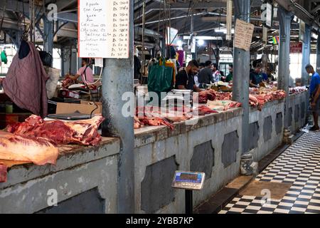 Markt, Halle für Fleisch, Port Louis, Indischer Ozean, Insel, Mauritius, Afrika mcpins *** Market, Hall for Meat, Port Louis, Indischer Ozean, Insel, Ma Stockfoto