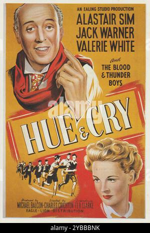 Hue And Cry Original British Film Poster Ealing Studios Michael Balcon General Film Distributors, 1947 Stockfoto