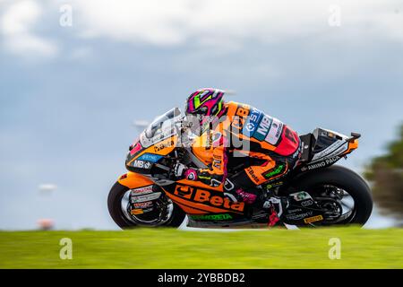 Phillip Island, Victoria, Australien. Oktober 2024. Moto2 SpeedUp Racing-Fahrer ALONSO LOPEZ (21) navigiert während des ersten Trainings am Freitag beim Qatar Airways Australian Motorcycle Grand Prix 2024 in Runde 9 Lukey Heights Upper. (Kreditbild: © James Forrester/ZUMA Press Wire) NUR REDAKTIONELLE VERWENDUNG! Nicht für kommerzielle ZWECKE! Stockfoto