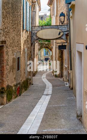 Impressum von Beaumes-de-Venise, einer Gemeinde im Departement Vaucluse in der Region Provence im Südosten Frankreichs Stockfoto