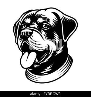 Rottweiler Hundekopf Tierillustration Stock Vektor