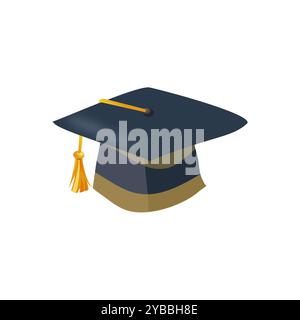 Graduation Cap Icon, Student des Universitätsstudiums, Bachelor-Studienzeremonie, Stock Vektor