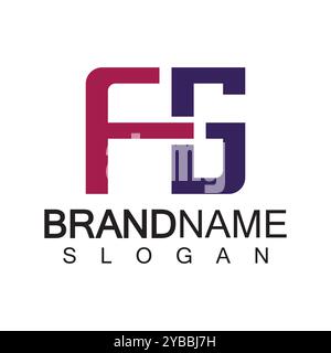 Designvorlage für FG- oder GF-Logos Stock Vektor