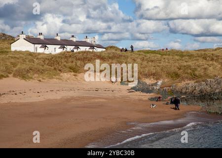 Pilotenhütten, auf Ynys Llanddwyn auf Anglesey, Wales Stockfoto