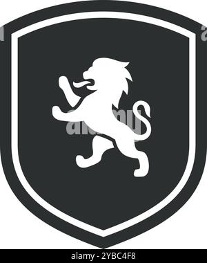 Familienschild mit Löwe. Gotisches Ritterheraldisches Zeichen Stock Vektor