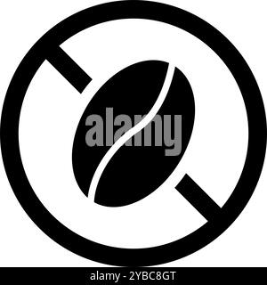 Koffeinfreie Silhouette. Editierbarer Vektor. Stock Vektor