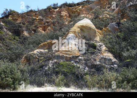 Pinnacles farbige Sandinsel K'gari Stockfoto