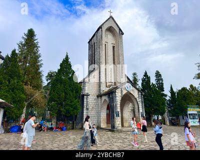 Sapa Stone Church - Stadt Sa Pa, Provinz Lao Cai, Vietnam 25. August 2024 Stockfoto