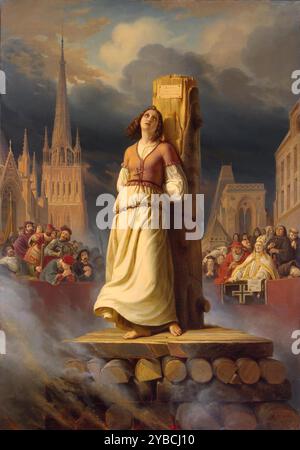 Joan of Arc's Tod auf dem Scheiterhaufen (rechtes Teil des Lebens von Joan of Arc Triptychon) modifica su Wikidata Joan of Arc's Tod auf dem Scheiterhaufen Stockfoto