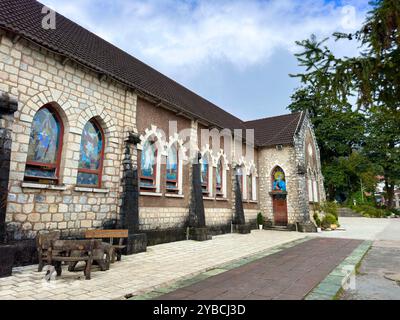 Sapa Stone Church - Stadt Sa Pa, Provinz Lao Cai, Vietnam 25. August 2024 Stockfoto