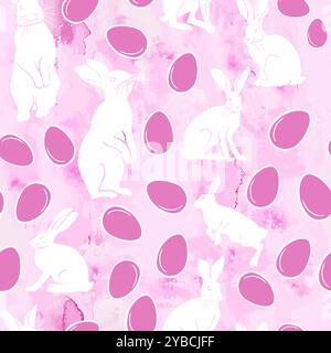 Nahtloser Osterhintergrund. Handgezeichnet. Nicht AI, Vektorillustration Stock Vektor