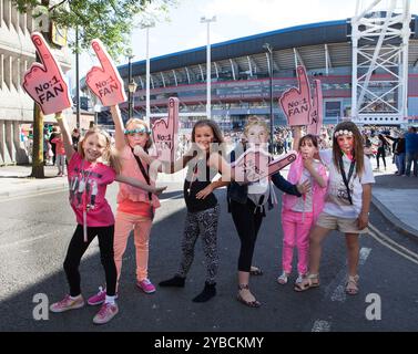 One Direction Konzert im Millenium Stadium in Cardiff, England 5. Juni 2015: Fans Stockfoto