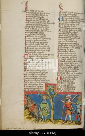 Der Tod von Absalom; Weltchronik, um 1400-1410. Stockfoto