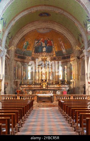 Italien, Lombardei, Rivolta d' Adda, Santa Maria Assunta und San Sigismondo Kirche, Innenansicht Stockfoto