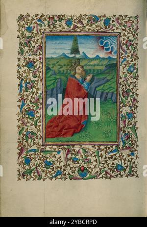 David im Gebet; Buch der Stunden, um 1460. Stockfoto
