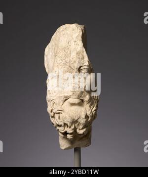 Der fragmentarische Kopf von Epikouros arbeitete für Insertion in a Bust, 100–150 n. Chr. Stockfoto