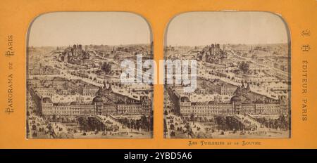 Panorama de Paris. Les Tuileries et Le Louvre., 1860er Jahre Stockfoto