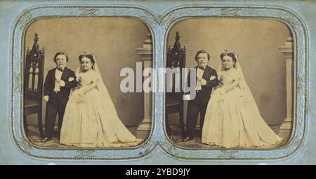 Hochzeitsportrait von General Tom Thumb und Lavinia Warren, 1863. Stockfoto