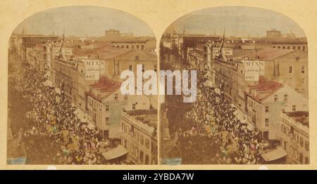 The Atlantic Telegraph Jubilee, New York. Blick auf die Prozession auf den Broadway, 1859. Stockfoto