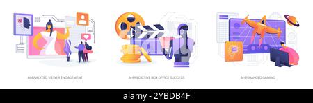 AI in Digital Entertainment abstrakte Konzeptvektorillustrationen. Stock Vektor