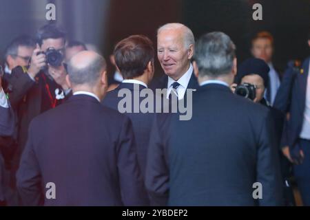 Berlin, Deutschland, 18.10.2024: Bundeskanzleramt: Treffen im Quad-Format: Bundeskanzler Olaf Scholz SPD, Präsident von Frankreich Emmanuel Macron, US-Präsident Joe Biden, Premierminister von Großbritannien Keir Starmer *** Berlin, Deutschland, 18 10 2024 Bundeskanzlertreffen im Quad-Format Bundeskanzler Olaf Scholz SPD , Präsident von Frankreich Emmanuel Macron, US-Präsident Joe Biden, Premierminister von Großbritannien Keir Starmer, Premierminister von Großbritannien Keir dxdtsurtsurtsurtsurtsurm Starmer ts 49033 Stockfoto