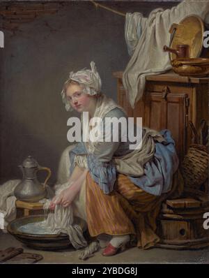 The Laundress (La Blanchisseuse), 1761. Stockfoto