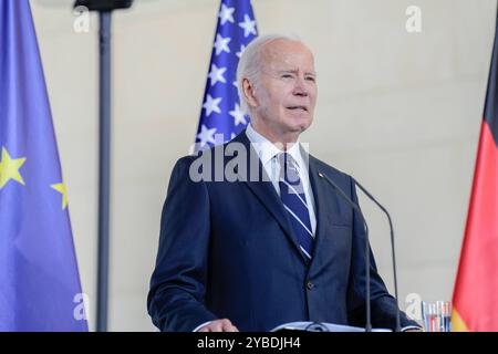 Staatsbesuch des amerikanischen Präsidenten, Joseph R. Biden Jr. Besuch des Präsidenten der Vereinigten Staaten von Amerika, Joseph R. Biden Jr., in Deutschland. Presseerklärungen des amerikanischen Präsidenten im Bundeskanzleramt Berlin Berlin GER *** Staatsbesuch des Präsidenten der Vereinigten Staaten von Amerika, Joseph R Biden Jr. Besuch des Präsidenten der Vereinigten Staaten von Amerika, Joseph R Biden Jr. In Deutschland Presseerklärungen des amerikanischen Präsidenten im Bundeskanzleramt Berlin GER Stockfoto