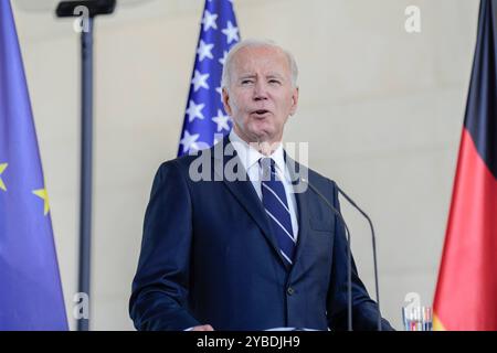Staatsbesuch des amerikanischen Präsidenten, Joseph R. Biden Jr. Besuch des Präsidenten der Vereinigten Staaten von Amerika, Joseph R. Biden Jr., in Deutschland. Presseerklärungen des amerikanischen Präsidenten im Bundeskanzleramt Berlin Berlin GER *** Staatsbesuch des Präsidenten der Vereinigten Staaten von Amerika, Joseph R Biden Jr. Besuch des Präsidenten der Vereinigten Staaten von Amerika, Joseph R Biden Jr. In Deutschland Presseerklärungen des amerikanischen Präsidenten im Bundeskanzleramt Berlin GER Stockfoto