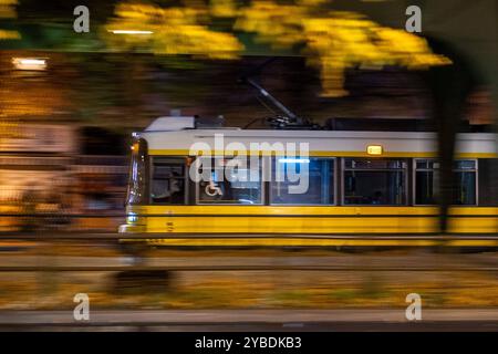 Straßenbahn der Berliner Verkehrsbetriebe fährt auf der Schönhauser Allee in Berlin-Prenzlauer Berg. / Berliner Verkehrsbetriebe auf der Schönhauser Allee in Berlin-Prenzlauer Berg. Straßenbahn *** Straßenbahn der Berliner Verkehrsbetriebe verkehrt auf der Schönhauser Allee in Berlin Prenzlauer Berg Berliner Verkehrsbetriebe auf der Schönhauser Allee in Berlin Prenzlauer Berg Straßenbahn S-P202410178003.jpg Stockfoto